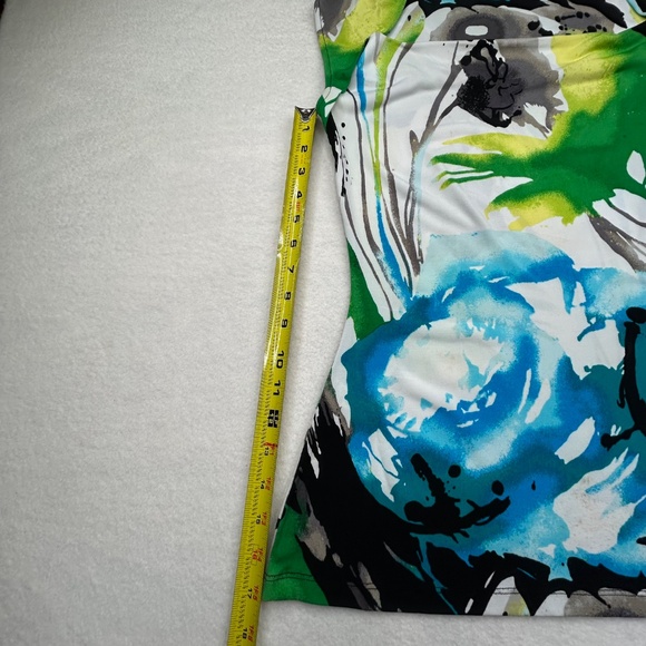 Express Women Sleeveless Abstract Floral Blouse size Small Flowers Tropical Top - Picture 8 of 12